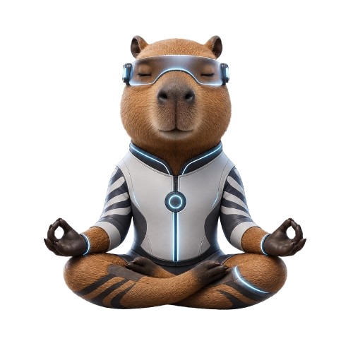 FlexeLab tech capybara mascot