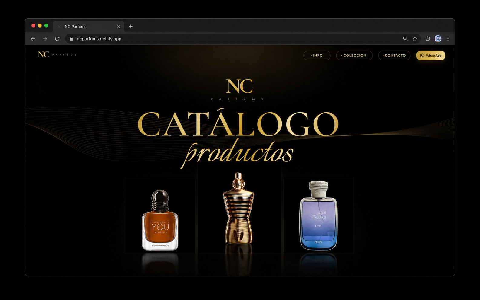 NC Parfums fragrance storefront
